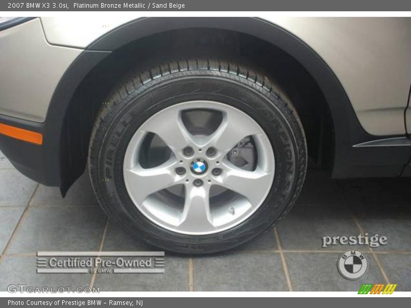 Platinum Bronze Metallic / Sand Beige 2007 BMW X3 3.0si