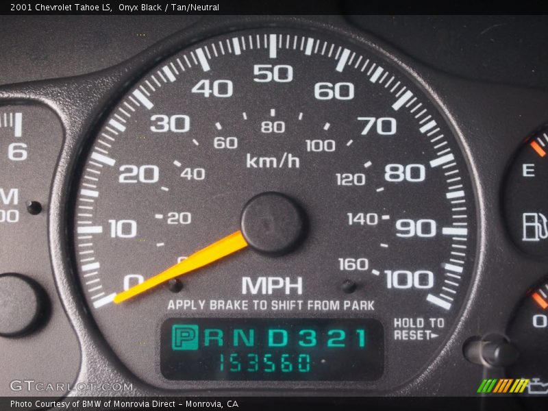 Onyx Black / Tan/Neutral 2001 Chevrolet Tahoe LS
