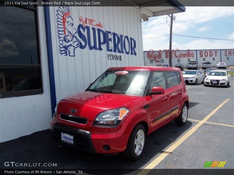 Molten Red / Black Soul Logo Cloth 2011 Kia Soul Sport