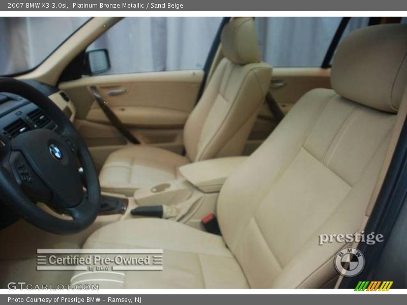 Platinum Bronze Metallic / Sand Beige 2007 BMW X3 3.0si