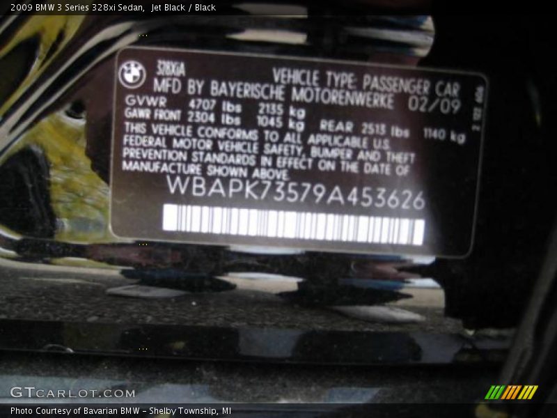 Jet Black / Black 2009 BMW 3 Series 328xi Sedan