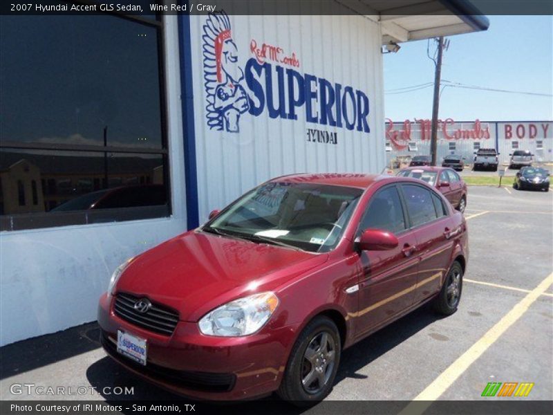 Wine Red / Gray 2007 Hyundai Accent GLS Sedan