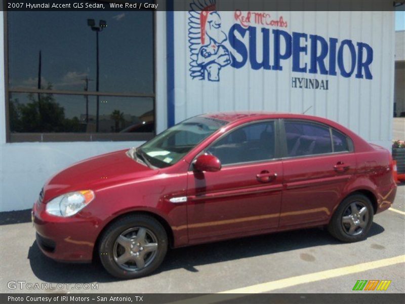 Wine Red / Gray 2007 Hyundai Accent GLS Sedan