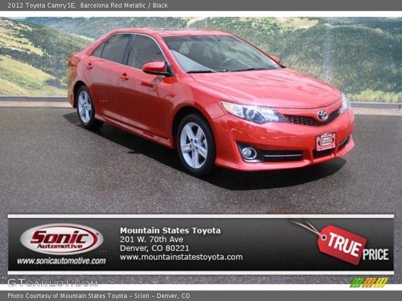 Barcelona Red Metallic / Black 2012 Toyota Camry SE
