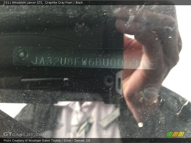 Graphite Gray Pearl / Black 2011 Mitsubishi Lancer GTS