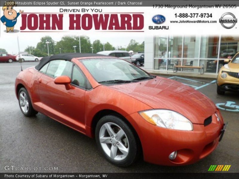 Sunset Orange Pearlescent / Dark Charcoal 2008 Mitsubishi Eclipse Spyder GS