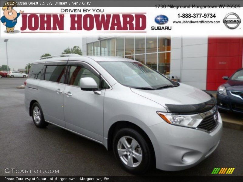 Brilliant Silver / Gray 2012 Nissan Quest 3.5 SV