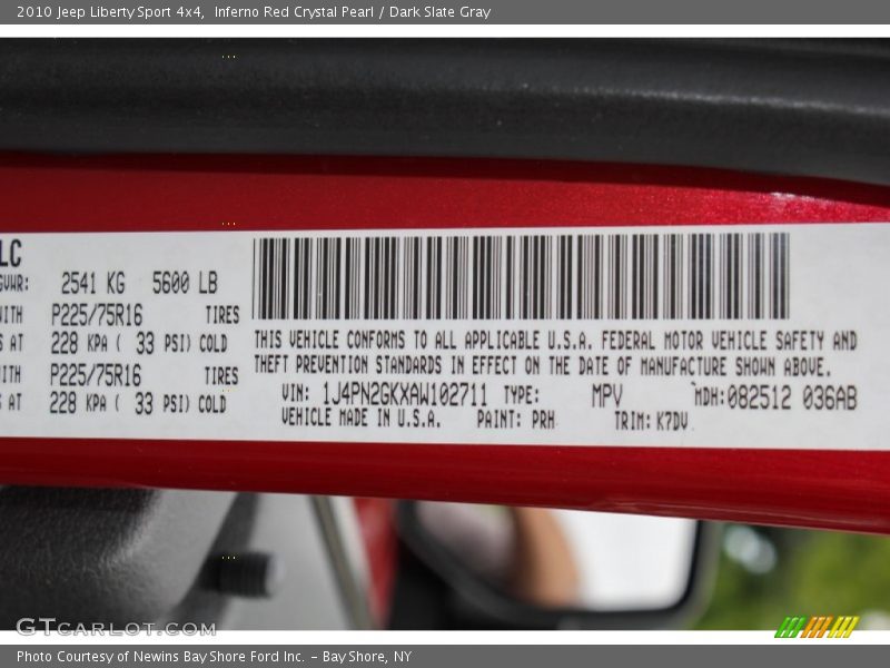 Inferno Red Crystal Pearl / Dark Slate Gray 2010 Jeep Liberty Sport 4x4