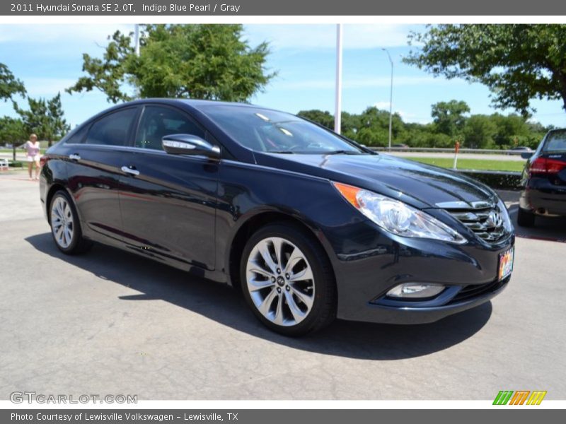 Indigo Blue Pearl / Gray 2011 Hyundai Sonata SE 2.0T