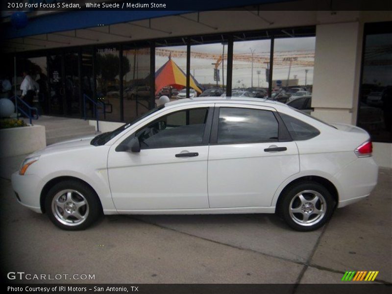 White Suede / Medium Stone 2010 Ford Focus S Sedan