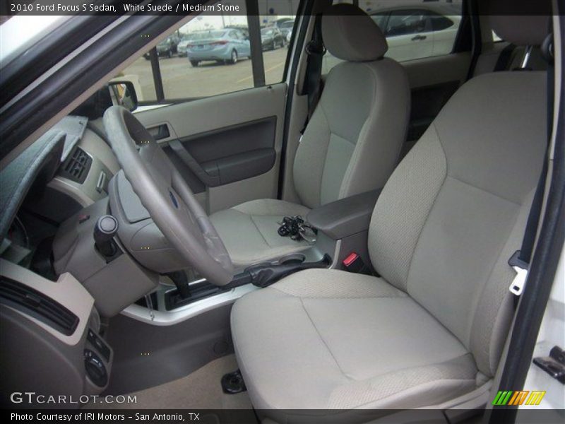 White Suede / Medium Stone 2010 Ford Focus S Sedan