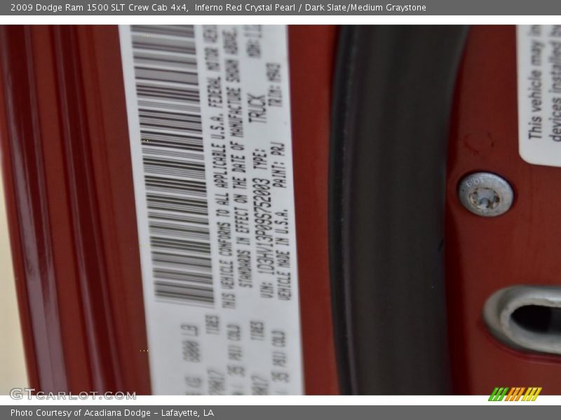Inferno Red Crystal Pearl / Dark Slate/Medium Graystone 2009 Dodge Ram 1500 SLT Crew Cab 4x4