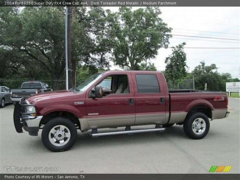 Dark Toreador Red Metallic / Medium Parchment 2004 Ford F250 Super Duty FX4 Crew Cab 4x4