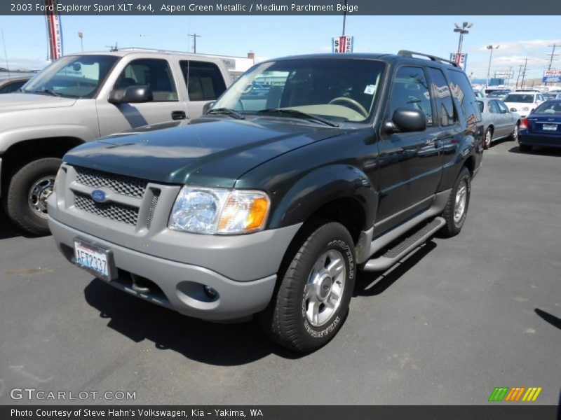 Aspen Green Metallic / Medium Parchment Beige 2003 Ford Explorer Sport XLT 4x4