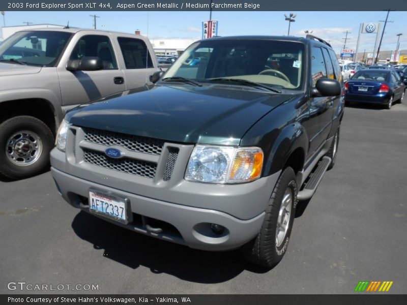 Aspen Green Metallic / Medium Parchment Beige 2003 Ford Explorer Sport XLT 4x4