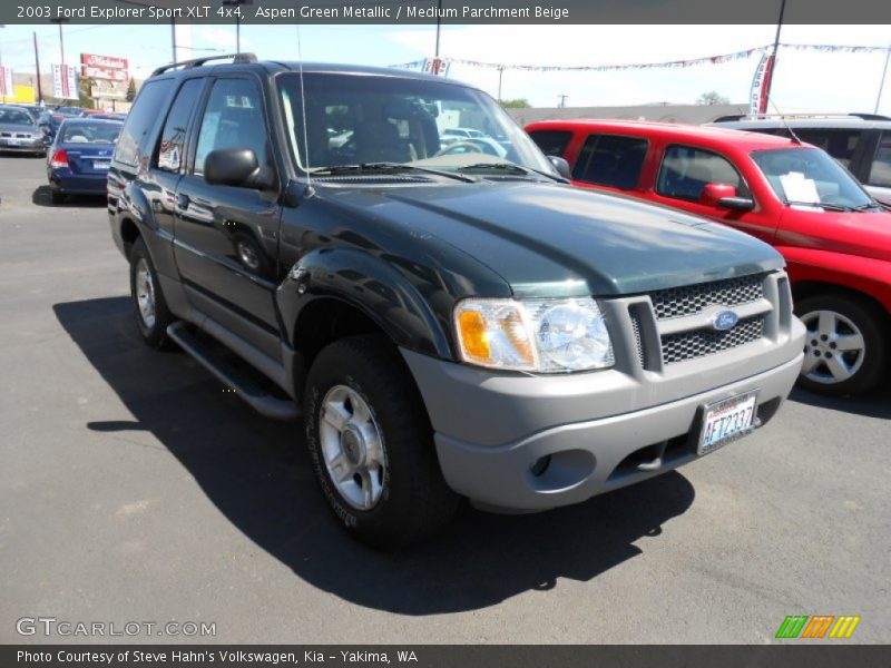 Aspen Green Metallic / Medium Parchment Beige 2003 Ford Explorer Sport XLT 4x4