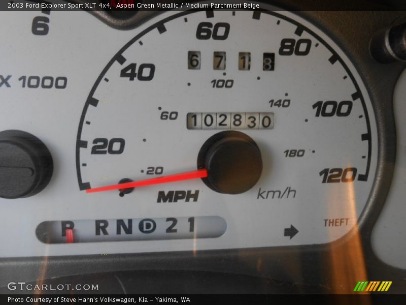Aspen Green Metallic / Medium Parchment Beige 2003 Ford Explorer Sport XLT 4x4