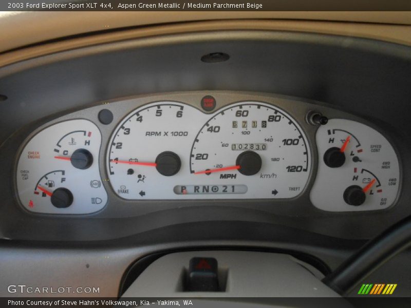 Aspen Green Metallic / Medium Parchment Beige 2003 Ford Explorer Sport XLT 4x4