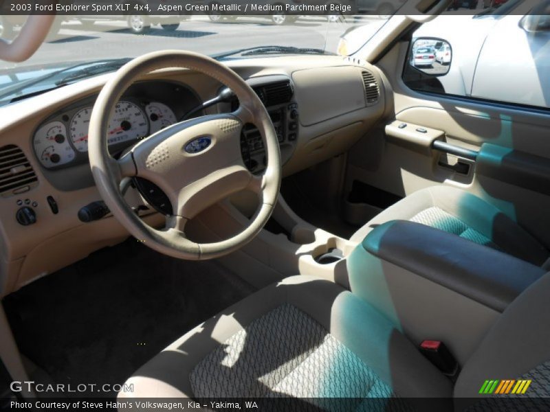 Aspen Green Metallic / Medium Parchment Beige 2003 Ford Explorer Sport XLT 4x4