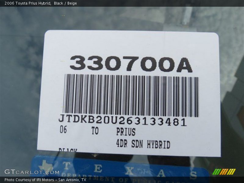 Black / Beige 2006 Toyota Prius Hybrid