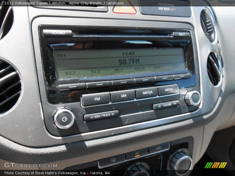 Alpine Gray Metallic / Sandstone 2011 Volkswagen Tiguan S 4Motion
