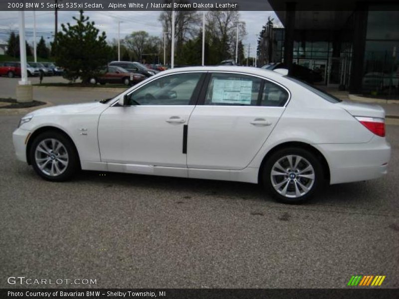 Alpine White / Natural Brown Dakota Leather 2009 BMW 5 Series 535xi Sedan
