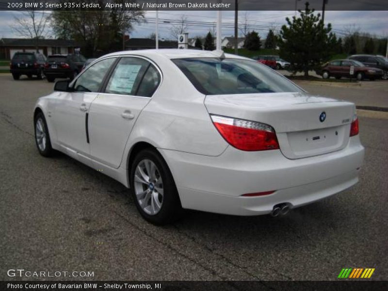 Alpine White / Natural Brown Dakota Leather 2009 BMW 5 Series 535xi Sedan