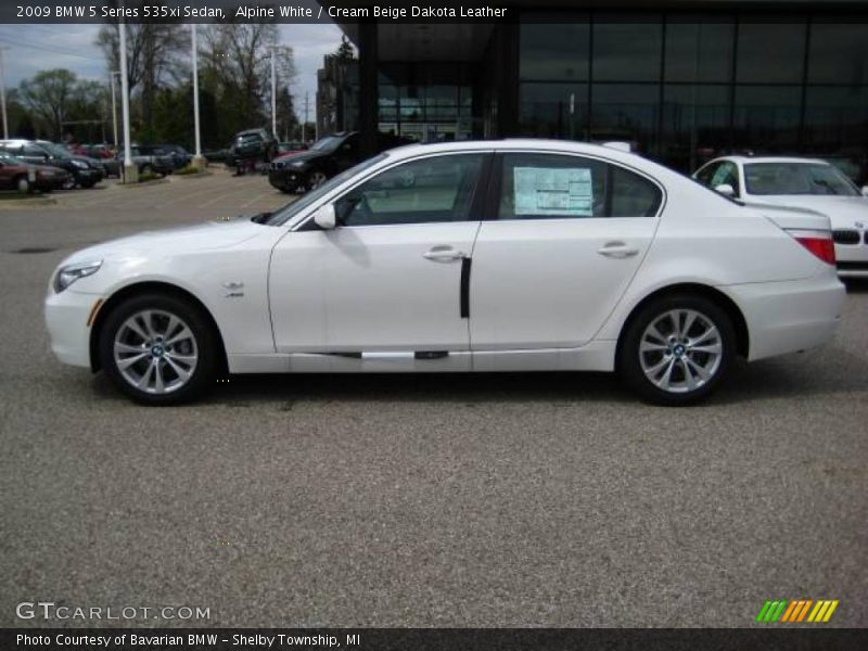 Alpine White / Cream Beige Dakota Leather 2009 BMW 5 Series 535xi Sedan