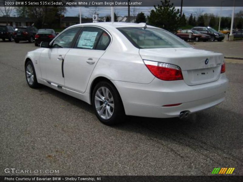 Alpine White / Cream Beige Dakota Leather 2009 BMW 5 Series 535xi Sedan