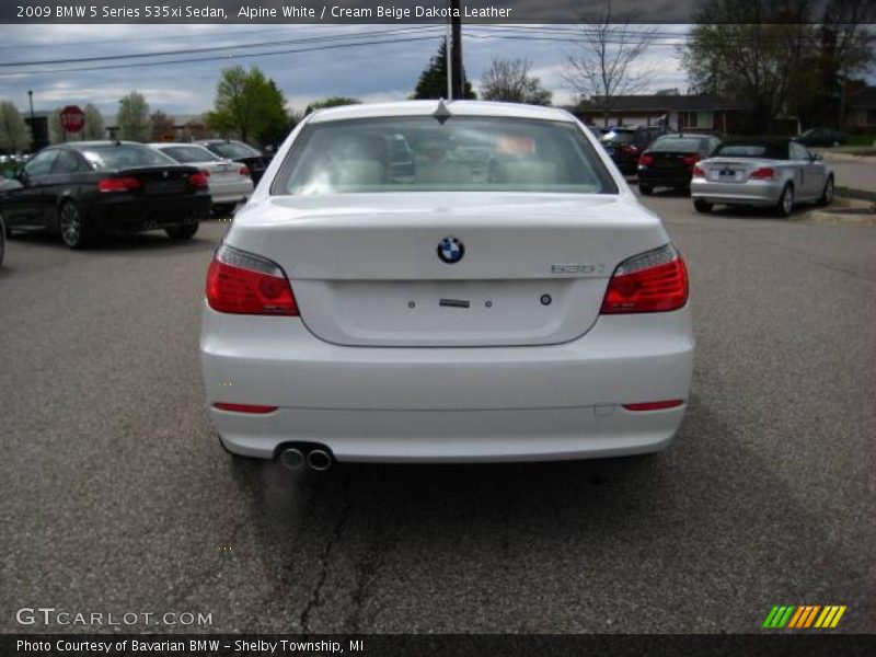 Alpine White / Cream Beige Dakota Leather 2009 BMW 5 Series 535xi Sedan