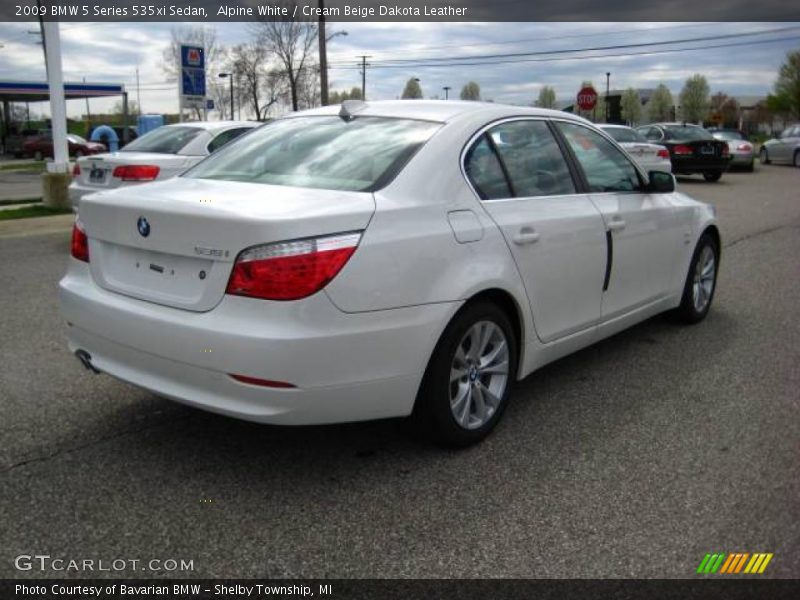 Alpine White / Cream Beige Dakota Leather 2009 BMW 5 Series 535xi Sedan