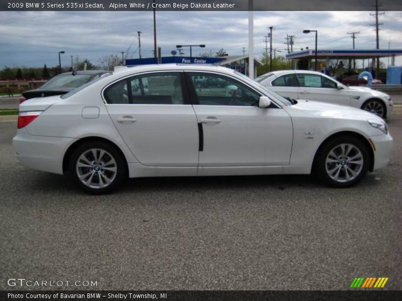 Alpine White / Cream Beige Dakota Leather 2009 BMW 5 Series 535xi Sedan