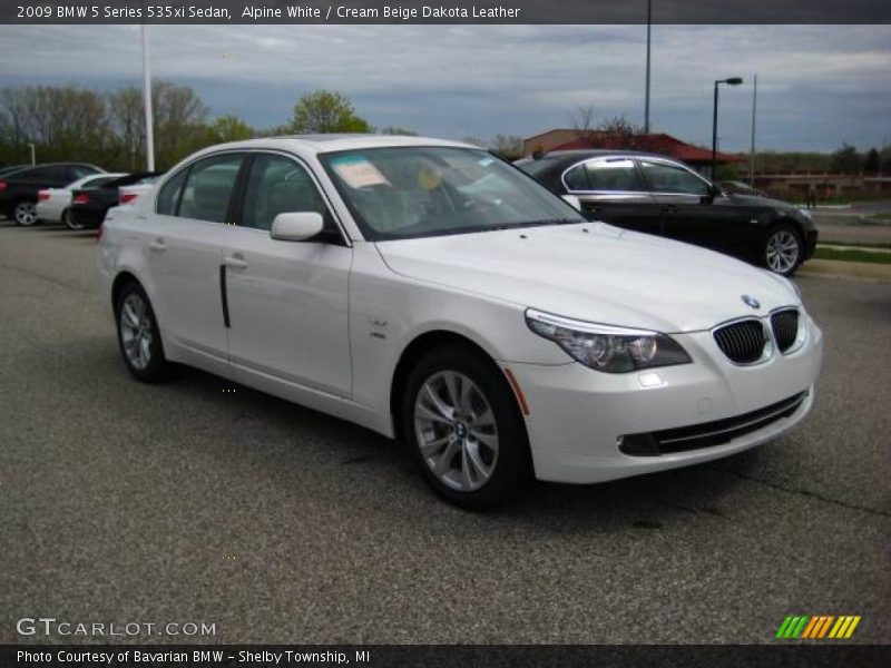 Alpine White / Cream Beige Dakota Leather 2009 BMW 5 Series 535xi Sedan