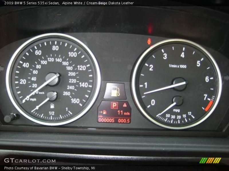 Alpine White / Cream Beige Dakota Leather 2009 BMW 5 Series 535xi Sedan