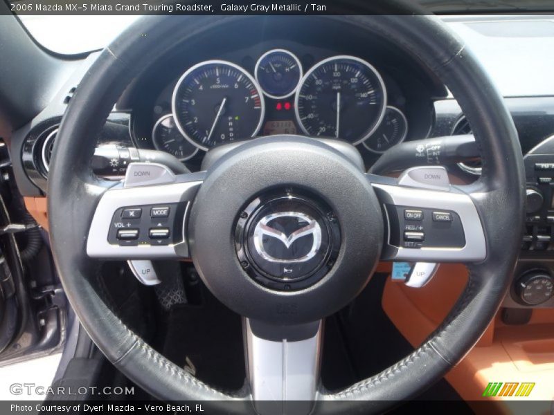 Galaxy Gray Metallic / Tan 2006 Mazda MX-5 Miata Grand Touring Roadster