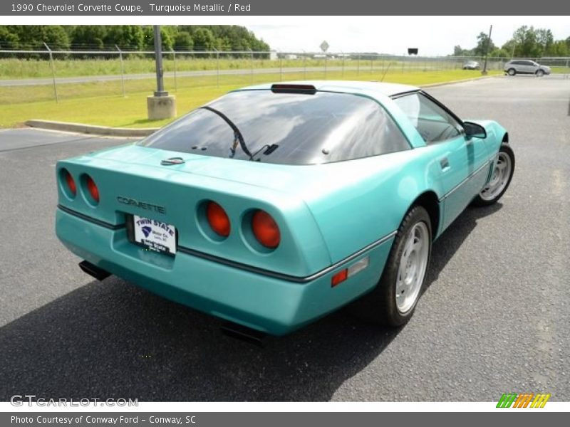 Turquoise Metallic / Red 1990 Chevrolet Corvette Coupe