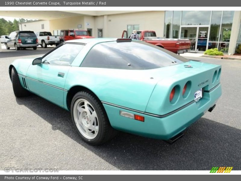 Turquoise Metallic / Red 1990 Chevrolet Corvette Coupe