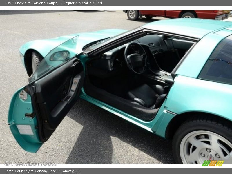 Turquoise Metallic / Red 1990 Chevrolet Corvette Coupe