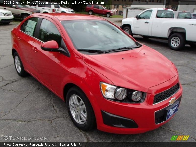 Victory Red / Jet Black/Dark Titanium 2013 Chevrolet Sonic LT Sedan