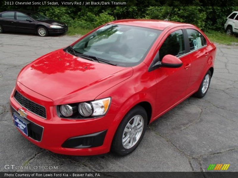 Victory Red / Jet Black/Dark Titanium 2013 Chevrolet Sonic LT Sedan