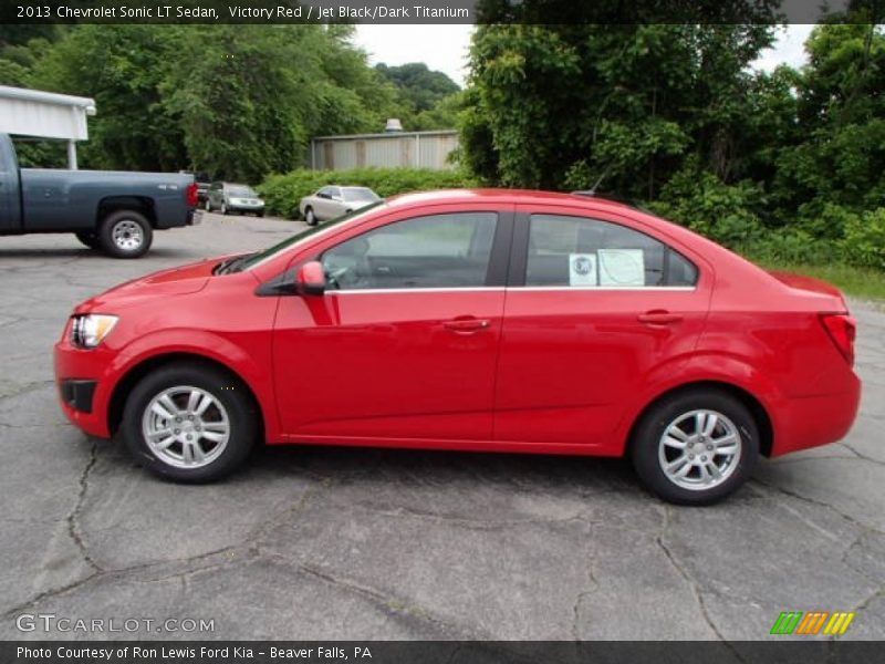 Victory Red / Jet Black/Dark Titanium 2013 Chevrolet Sonic LT Sedan