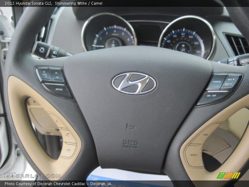 Shimmering White / Camel 2012 Hyundai Sonata GLS