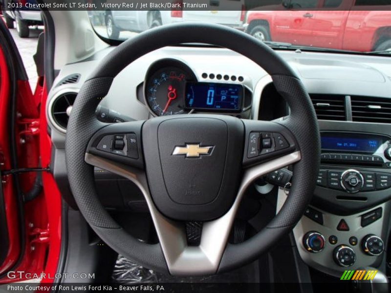 Victory Red / Jet Black/Dark Titanium 2013 Chevrolet Sonic LT Sedan