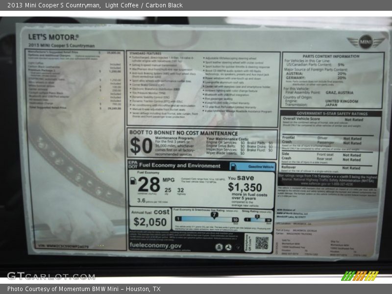 Light Coffee / Carbon Black 2013 Mini Cooper S Countryman