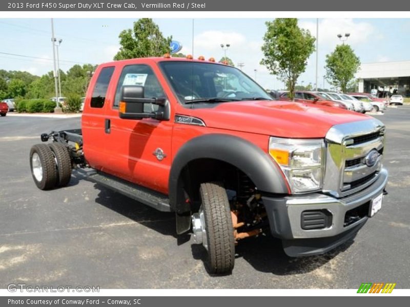 Vermillion Red / Steel 2013 Ford F450 Super Duty XLT Crew Cab