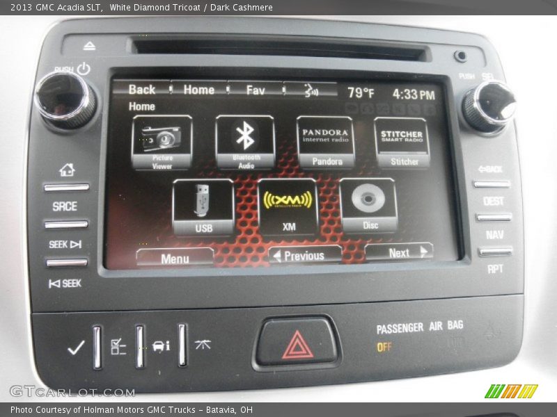 White Diamond Tricoat / Dark Cashmere 2013 GMC Acadia SLT
