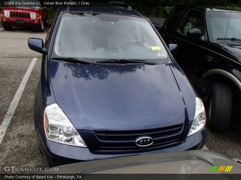 Velvet Blue Metallic / Gray 2008 Kia Sedona LX
