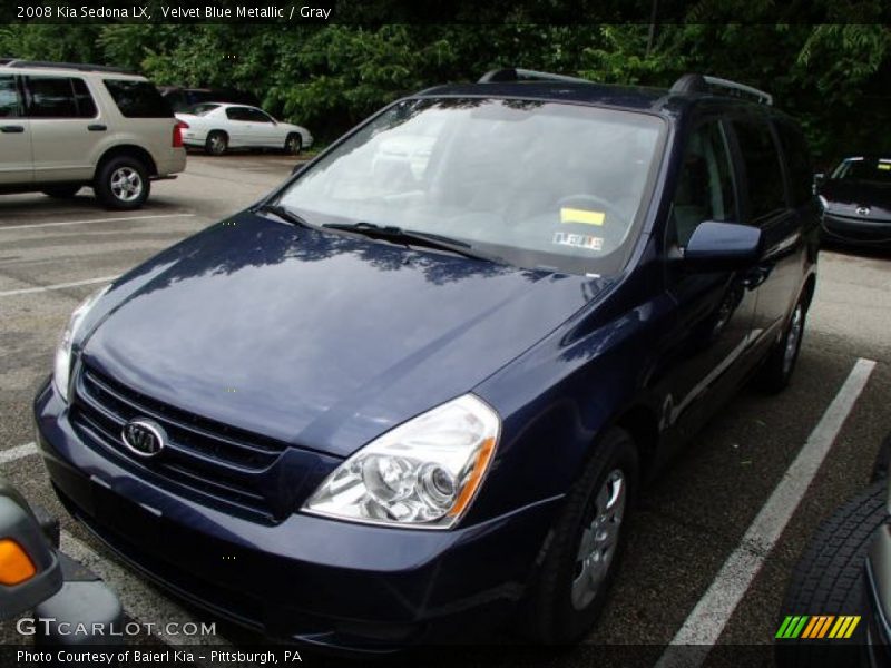 Velvet Blue Metallic / Gray 2008 Kia Sedona LX