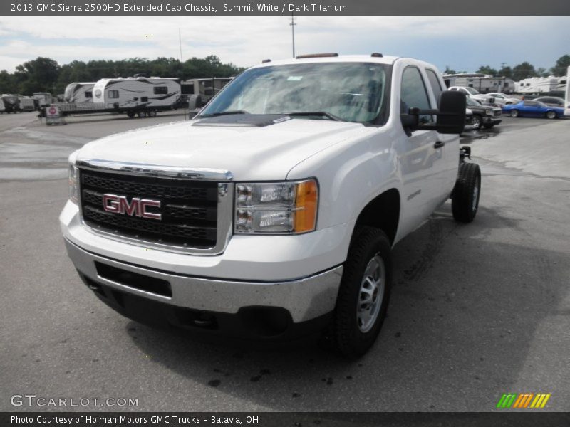 Summit White / Dark Titanium 2013 GMC Sierra 2500HD Extended Cab Chassis