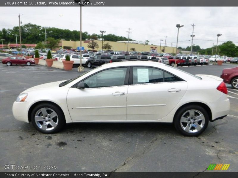 White Diamond Tri Coat / Ebony 2009 Pontiac G6 Sedan